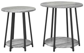 Conjunto de Mesas Laterais 2 pcs Cinza Sonoma em Madeira de Engenheira