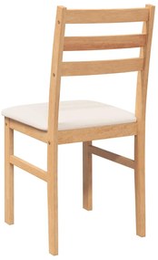 Cadeiras de jantar com almofadões 2 pcs madeira maciça