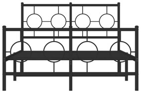 Estrutura de cama com cabeceira e pés 120x190 cm metal preto