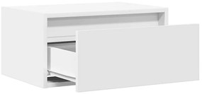 Mesas de cabeceira de parede com luzes LED 2 pcs branco