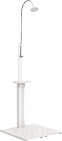 48207 vidaXL Chuveiro de jardim madeira branco
