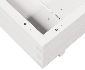 Vaso/floreira de jardim 70x70x26,5 cm pinho maciço branco