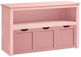 Arrumador de brinquedos com rodas para crianças | VASAGLE | 30 x 102 x 60 cm | rosa jelly | LHS380R02.