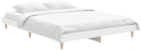 Estrutura de cama 140x190 cm derivados de madeira branco