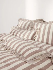 Capa de edredão em linho e algodão com folhos Posie