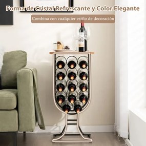Garrafeira para 14 garrafas de vinho com rodas amovíveis e bloqueáveis 38 x 30 x 82 cm Castanho e preto