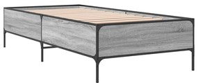 Estrutura cama 100x200 cm derivados madeira/metal cinza sonoma