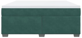 Cama com molas/colchão 180x200 cm veludo verde-escuro