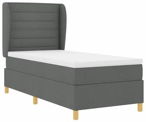 Cama Box com Colchão vidaXL Cinza Escuro 90x200 cm Tecido