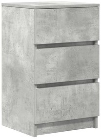 Mesas de cabeceira 3 gavetas 2 pcs 39x35x65cm cinzento cimento