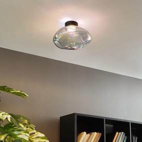 Plafon de design preto com vidro arco-íris - Gemma