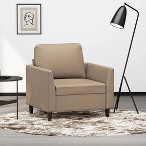Poltrona 60 cm couro artificial cappuccino