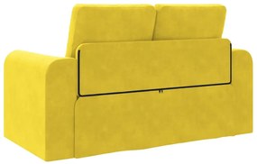 Sofá-camas de chão 2 em 1 Amarelo 148x71x83 cm Veludo