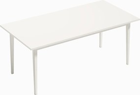 HOMCOM Mesa de jantar para 8 pessoas, Mesa de cozinha moderna com pés em madeira maciça, 180 cm, Creme | Aosom Portugal