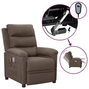 3098983 vidaXL Poltrona de massagens elétrica reclinável tecido cinza-acast.