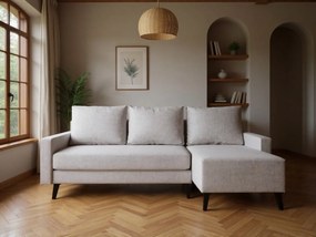 Sofá de canto Delbene 127, Cama com arrumação, 225x140x74cm, 119 kg, Pernas: Plástico