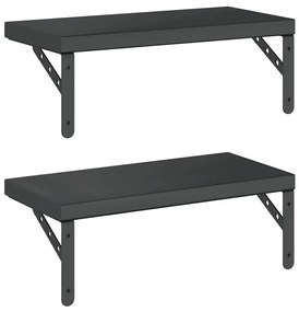 Prateleiras de parede 2 pcs 50x23,5 cm aço inoxidável prateado