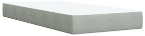 Cama com molas/colchão 90x190 cm veludo cinza-claro