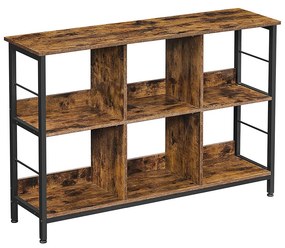Estante de livros com design industrial para sala e escritório | VASAGLE | 120 x 33 x 80 cm | preto | LLS104B01.