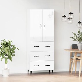 3115016 vidaXL Armário alto derivados de madeira branco brilhante