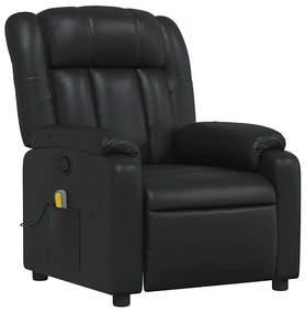 Poltrona de massagens reclinável couro artificial preto