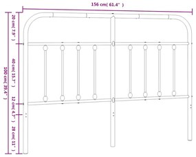 Cabeceira de cama 150 cm metal branco