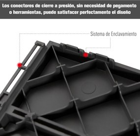Conjunto de 9 Estrados 30x30 cm com Área de 0,81 m² para Exterior e Interior Estrados com Sistema Clique com Superfície Antiderrapante para Balcão Ter