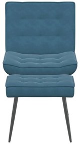 Cadeira de descanso com banco veludo azul