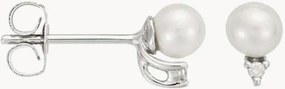 Brincos em ouro branco com diamantes e pérolas Trio Brillant