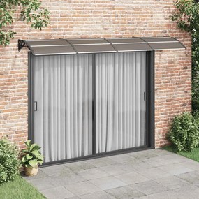 Toldo para porta 350x75 cm policarbonato preto/transparente