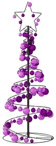 Árvore de Natal LED com Baubles 80 LEDs Branco Quente 120 cm