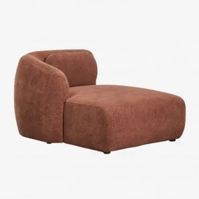 Módulo Chaise Longue Esquerdo Para Sofá Modular Em Chenille Coquette Chenille Castanho Ferrugem - Sklum