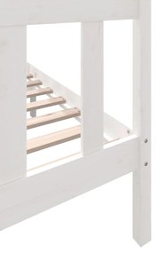 Estrutura de cama 120x200 cm madeira de pinho maciça branco