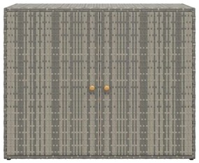 Armário de arrumação p/ jardim 100x55,5x80 cm vime PE cinzento