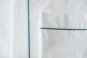 Lençol cima com barra ALFAZEMA 100% algodão percal 200 fios 280x290 Azul