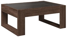 Mesa centro luzes LED Infinity 70x53x30 cm carvalho castanho