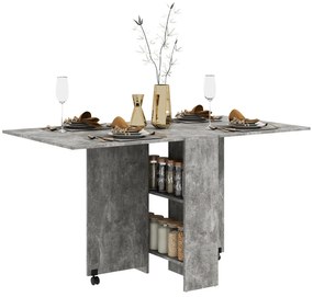 Mesa de Jantar Dobrável Atman - Cinza - 75x140x74 cm - Design Moderno