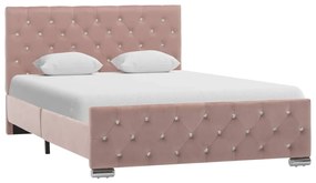 vidaXL Estrutura de cama 120x200 cm veludo rosa