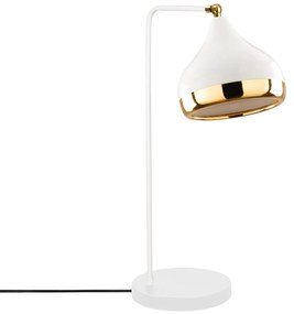 Candeeiro de Mesa Yildo – Branco e Ouro – 17 x 26 cm