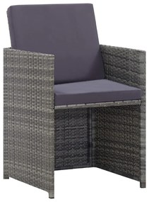 13 pcs conjunto jantar exterior vime e madeira acácia antracite