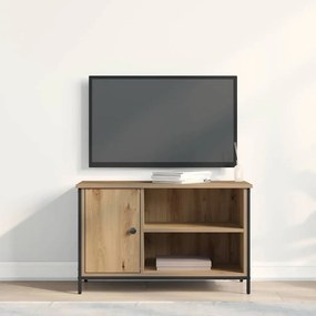Casa de TV vidaXL Caramelo 80x40x50 cm Madeira engenheirada e Aço