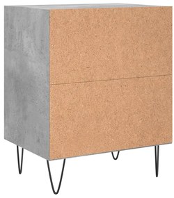 Mesas cabeceira 2pcs 40x30x50cm derivados madeira cinza-cimento