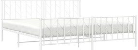 Estrutura de cama com cabeceira e pés 193x203 cm metal branco