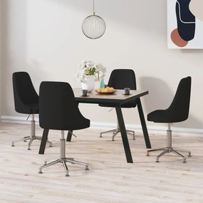 vidaXL Cadeiras de jantar giratórias 4 pcs tecido preto
