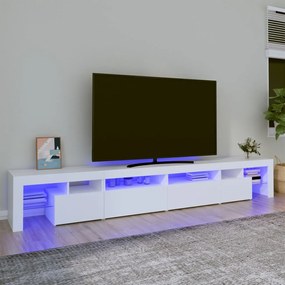 Móvel de TV com luzes LED 260x36,5x40 cm branco