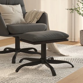 vidaXL Apoio de pés 60x60x36 cm tecido/couro artificial cinza-escuro