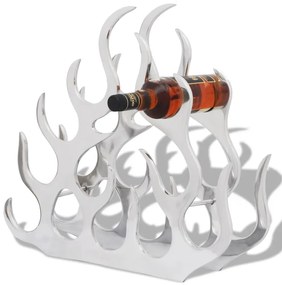 Suporte/cremalheira do vinho de alumínio para 11 garrafas, prateado