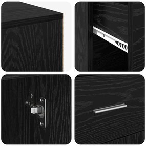 Mesa de Canto Carvalho Preto 102x88x75 cm Madeira Ingenheirada