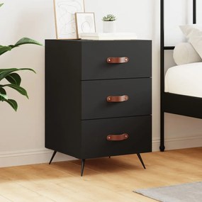 vidaXL Mesa de cabeceira 40x40x66 cm derivados de madeira preto