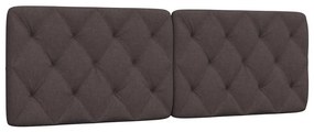 vidaXL Almofadão de cabeceira 160 cm tecido castanho-escuro
